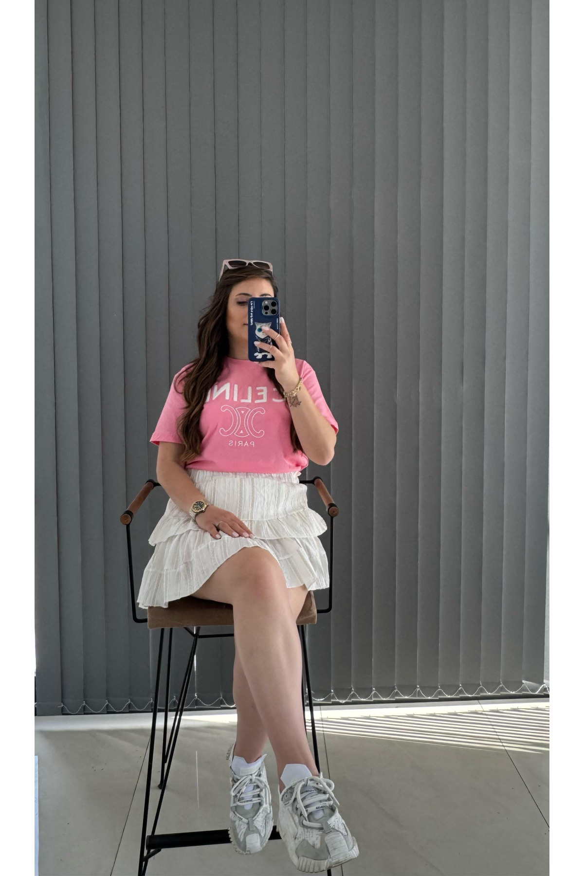 Volan Detaylı Mini Etek